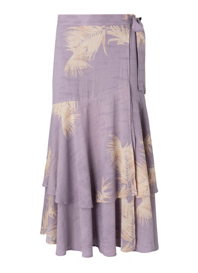 YAYA - Printed Midi Skirt Lilac