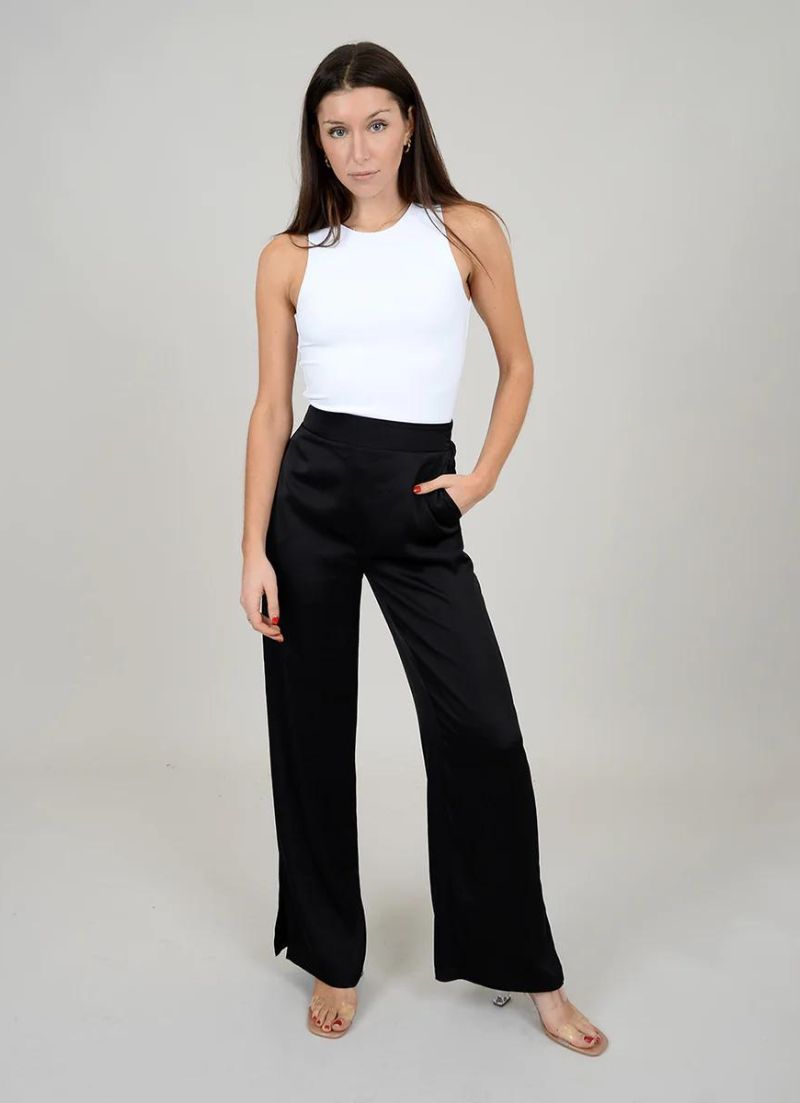 Victoria Satin Slit bottom Pant