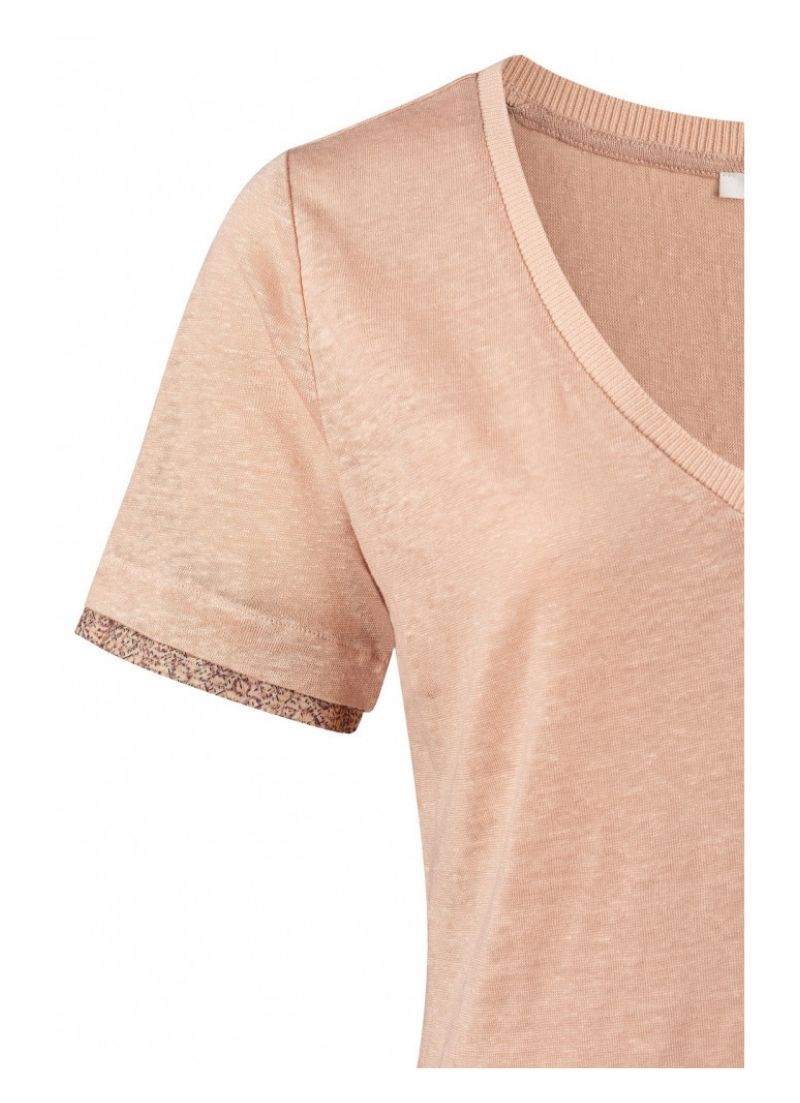 Linen V Neck Tee