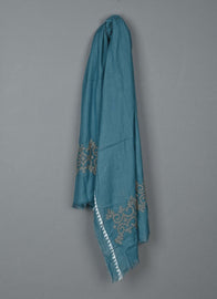 indi & cold - Embroidered Fringed Scarf Vicente Ferrer Foundation