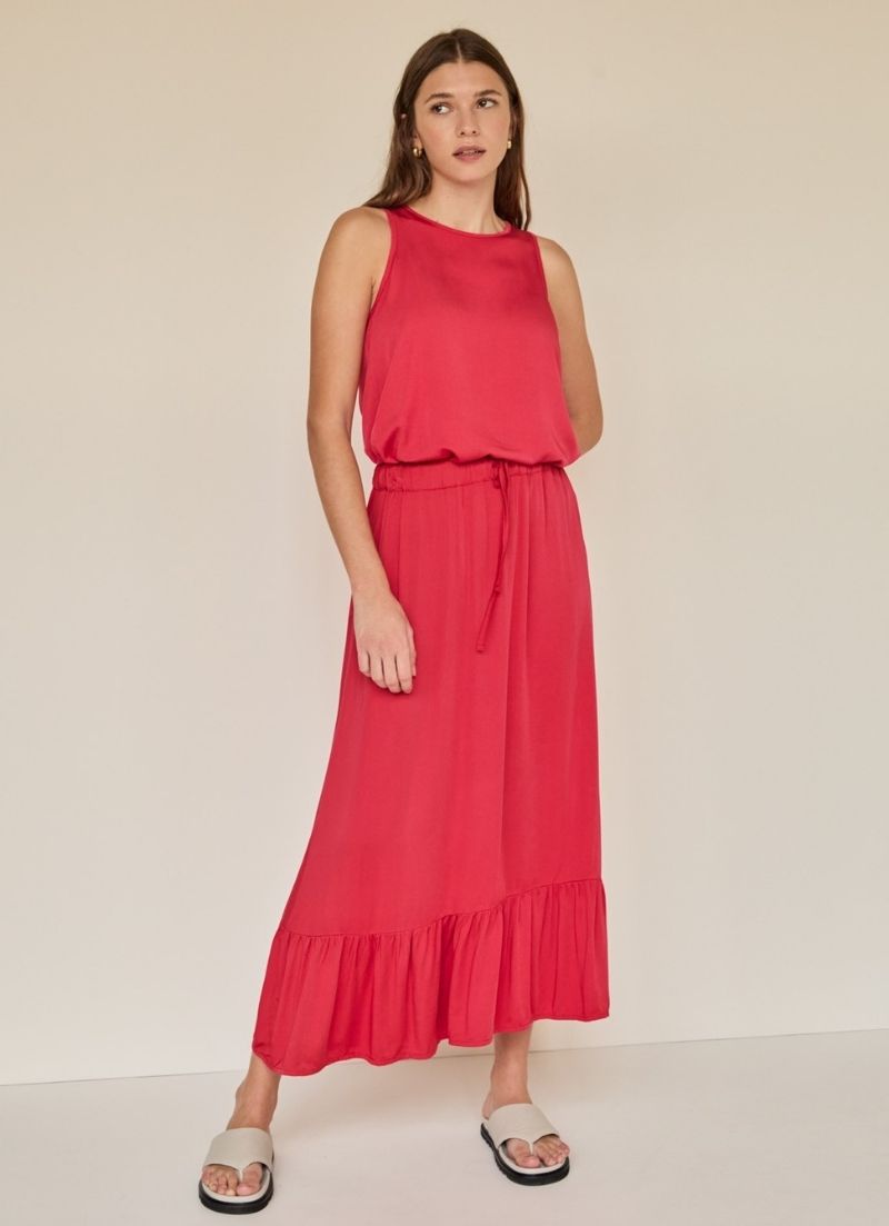 Midi Skirt With Ruffles