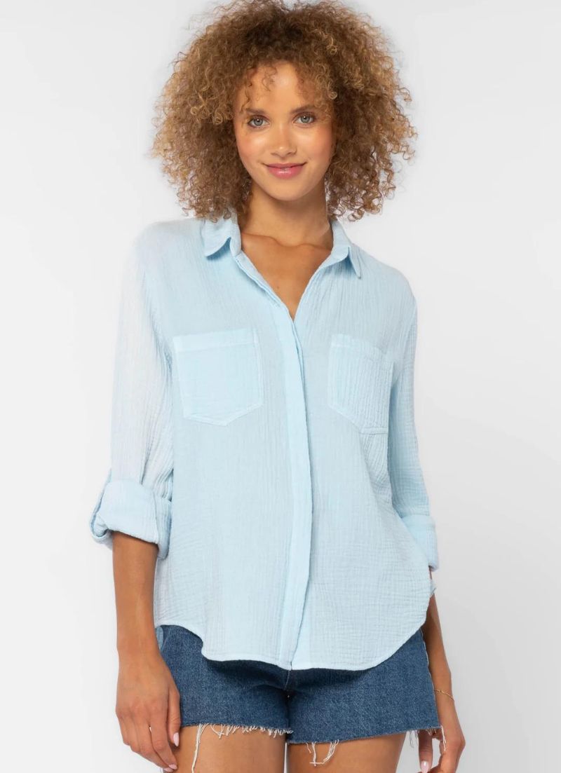 Riley Rolled Tab Sleeve Button Up Shirt