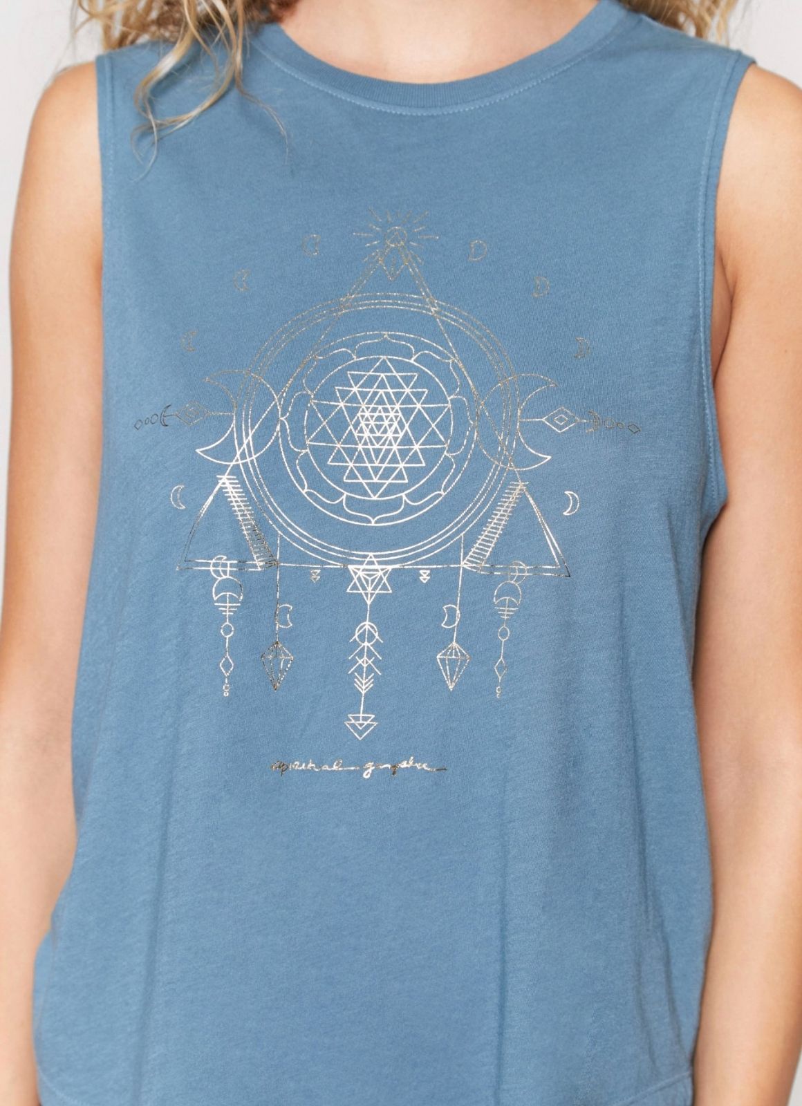 Spiritual Gangster - Moon Muscle Tank Soft Jade