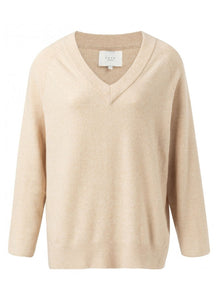 YAYA - Ribbed V Neck Sweater