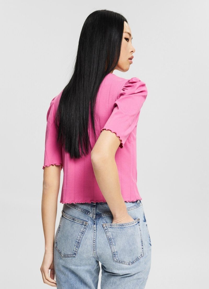 Cropped Mock Neck Top