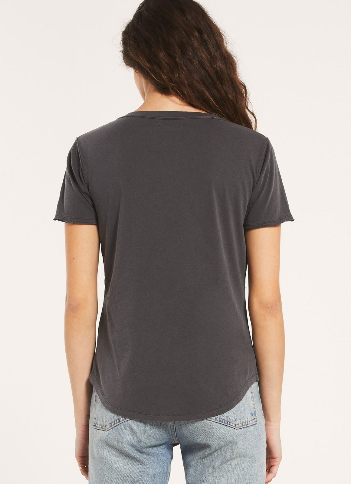 Z Supply - Organic Cotton V Neck Tee Washed Grey