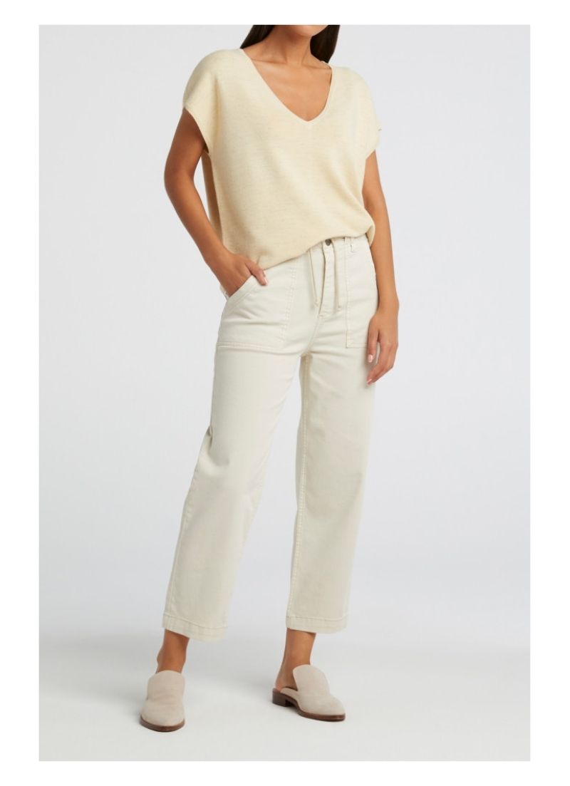 YAYA - Pull boutonné au dos avec col en V