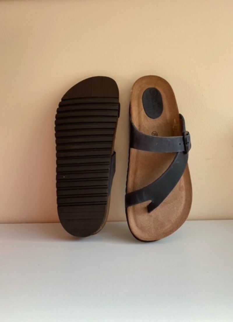 Sandale à boucle en cuir