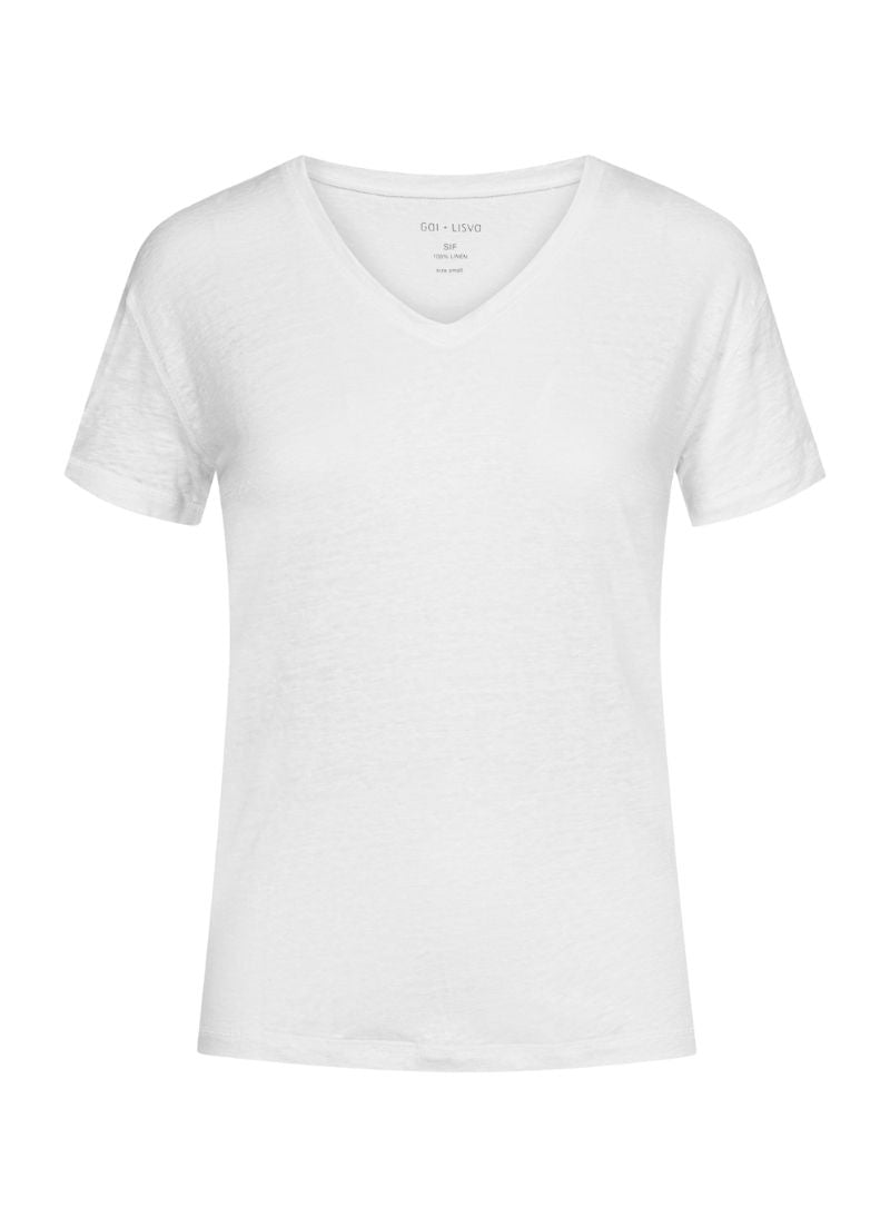 Sif V Neck Linen Tee