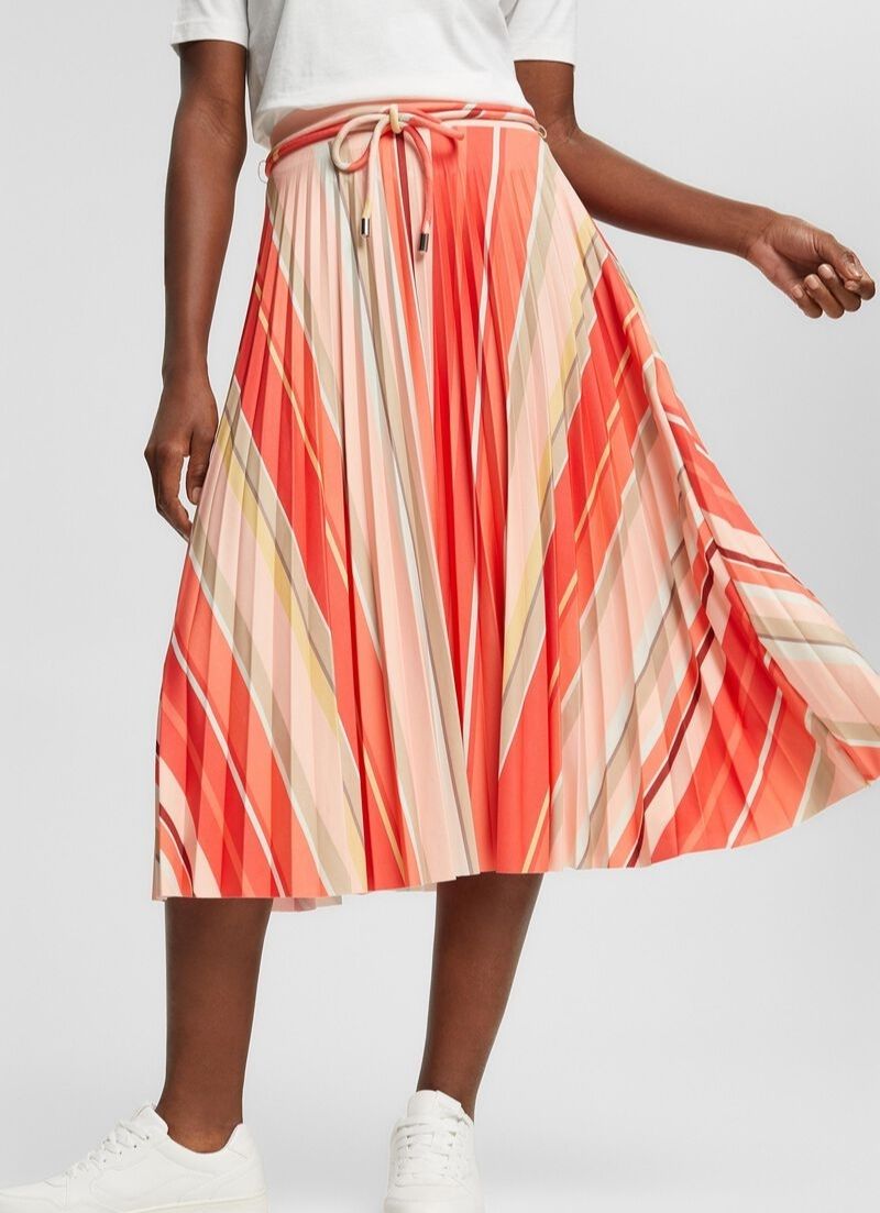 Colour Block Pleated Skirt