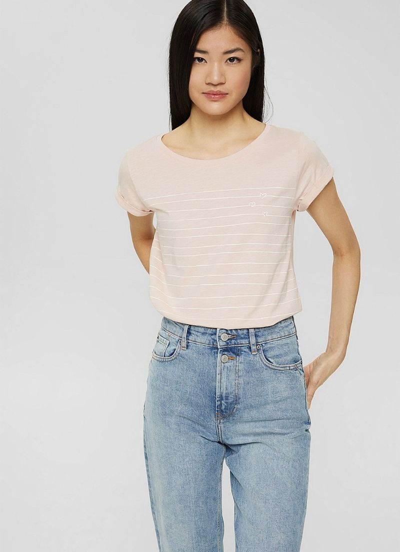 Esprit - T-shirt rayé à manches courtes