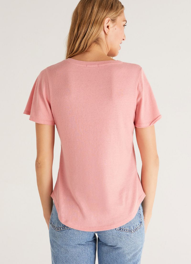 T-shirt flottant à col en V
