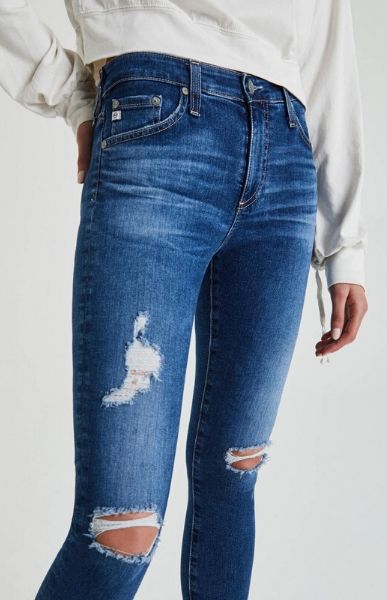 AG JEANS FARRAH SKINNY ANKLE YEARS PARALLEL DESTRUCTED