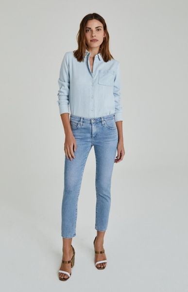 AG Jeans Prima Crop Denim in 26 Years Skylight Indigo Bay