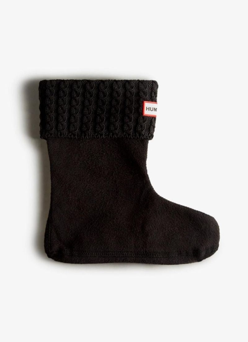 Recycled Mini Cable Knitted Cuff Short Boot Socks