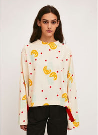 Compania Fantastica - Adjustable Hem Cocktail Print Sweater