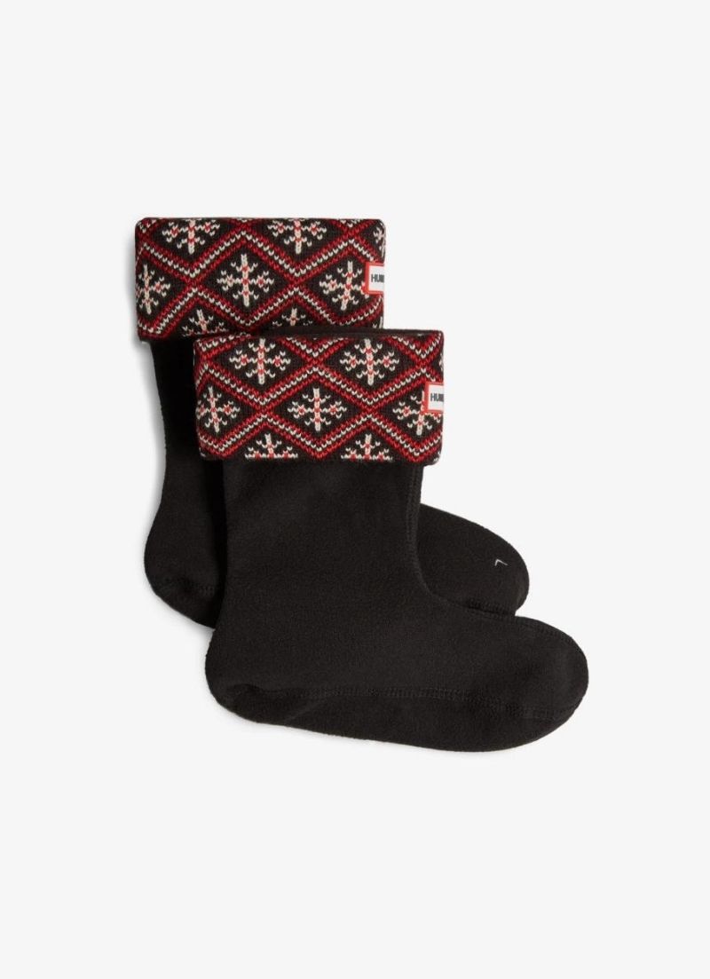 Recycled Fairisle Cuff Short Boot Socks