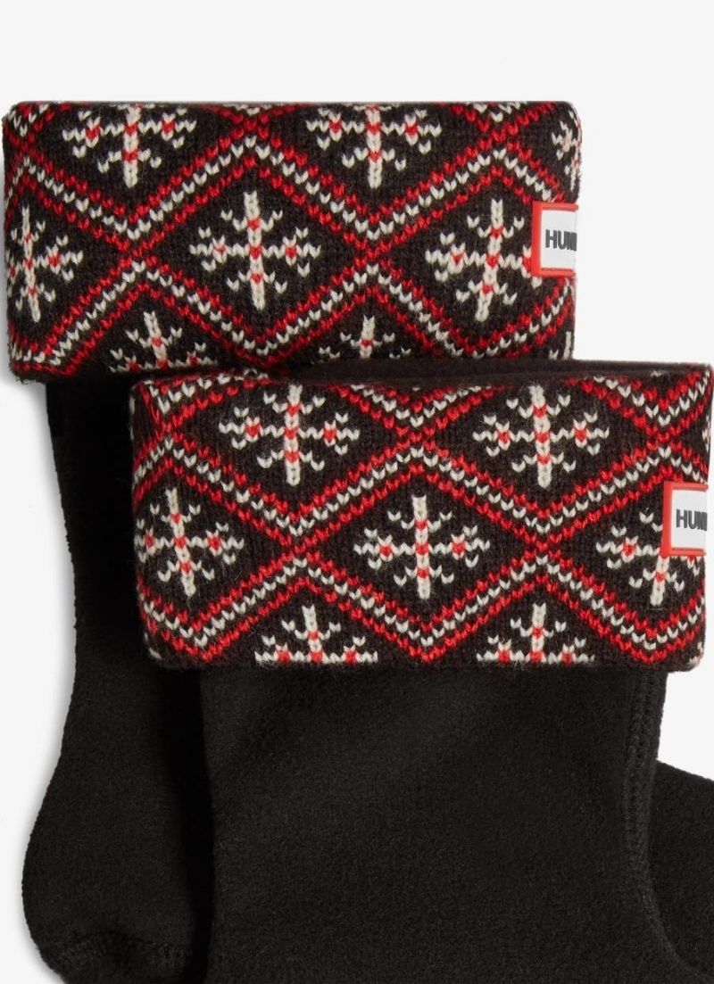 Recycled Fairisle Cuff Short Boot Socks