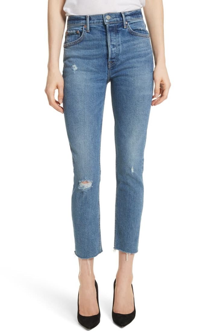 GRLFRND The Karolina Six Pence Jeans Indigo Bay