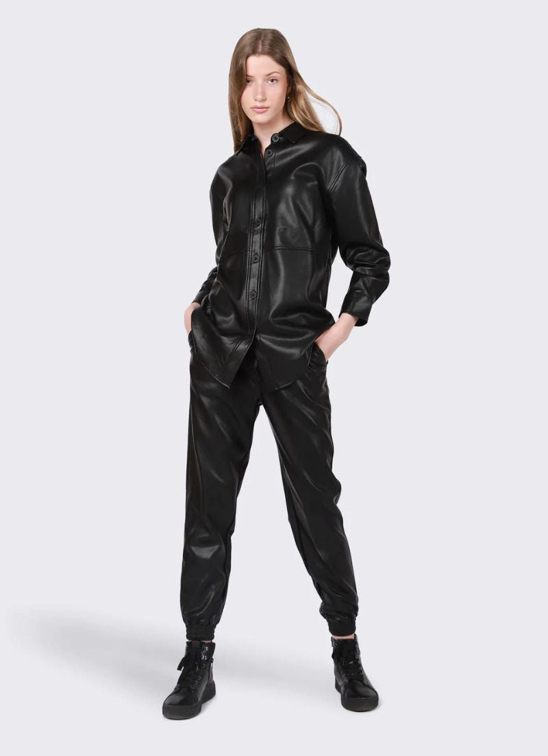 CALIA Women's Ath-Leather Faux Joggers Pants Size Color Neutral Tan Beige  XXL 