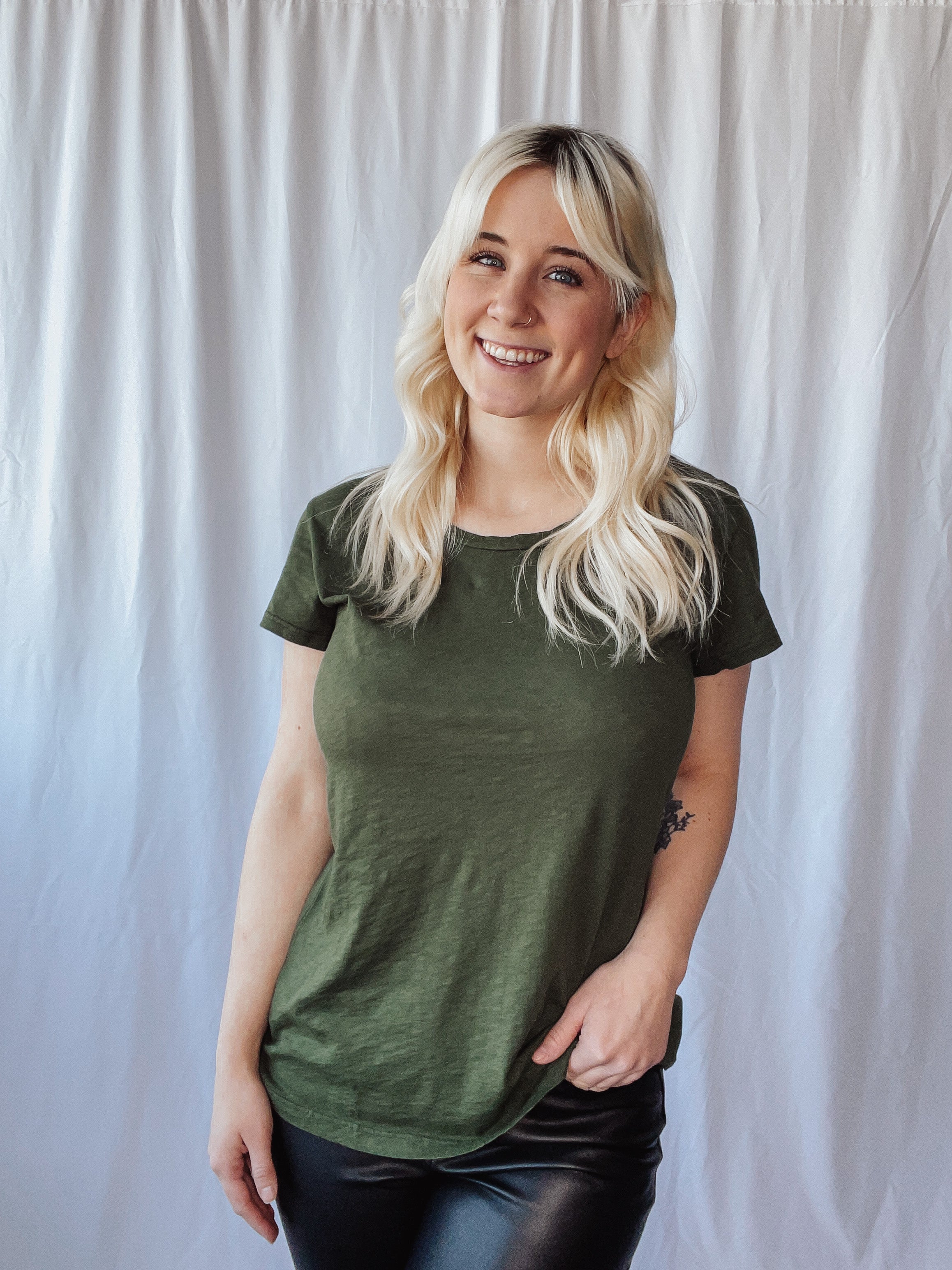 Odelia Cotton Slub Crew Neck Tee
