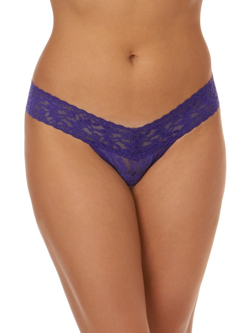 Womens Hanky Panky blue Lace Low-Rise Thong