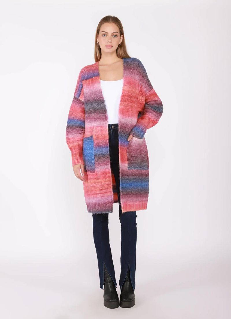 Maggie Open Front Textured Knit Cardigan