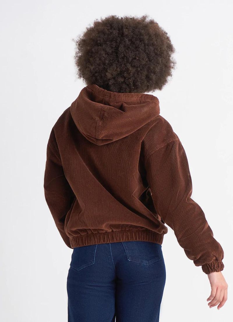 Melanie Hooded Corduroy Jacket
