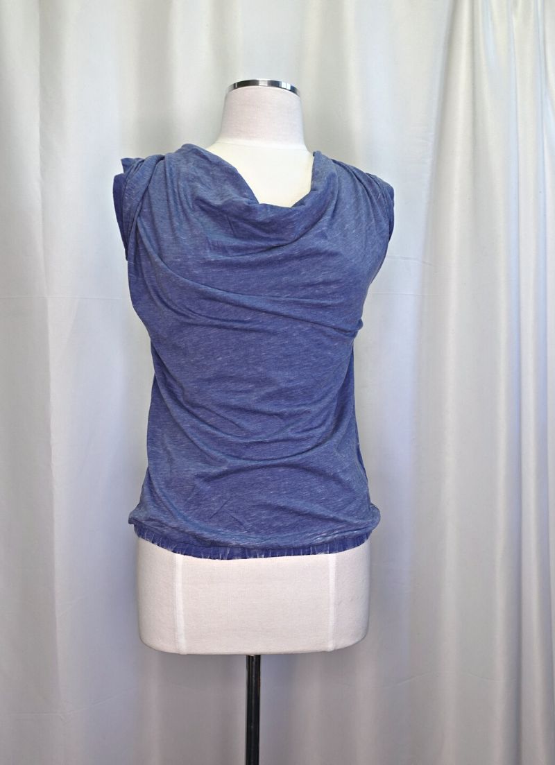 Myla Cowl-neck T-Shirt - Indigo Bay