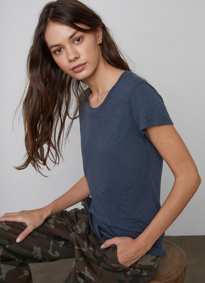 Odelia Cotton Slub Crew Neck Tee
