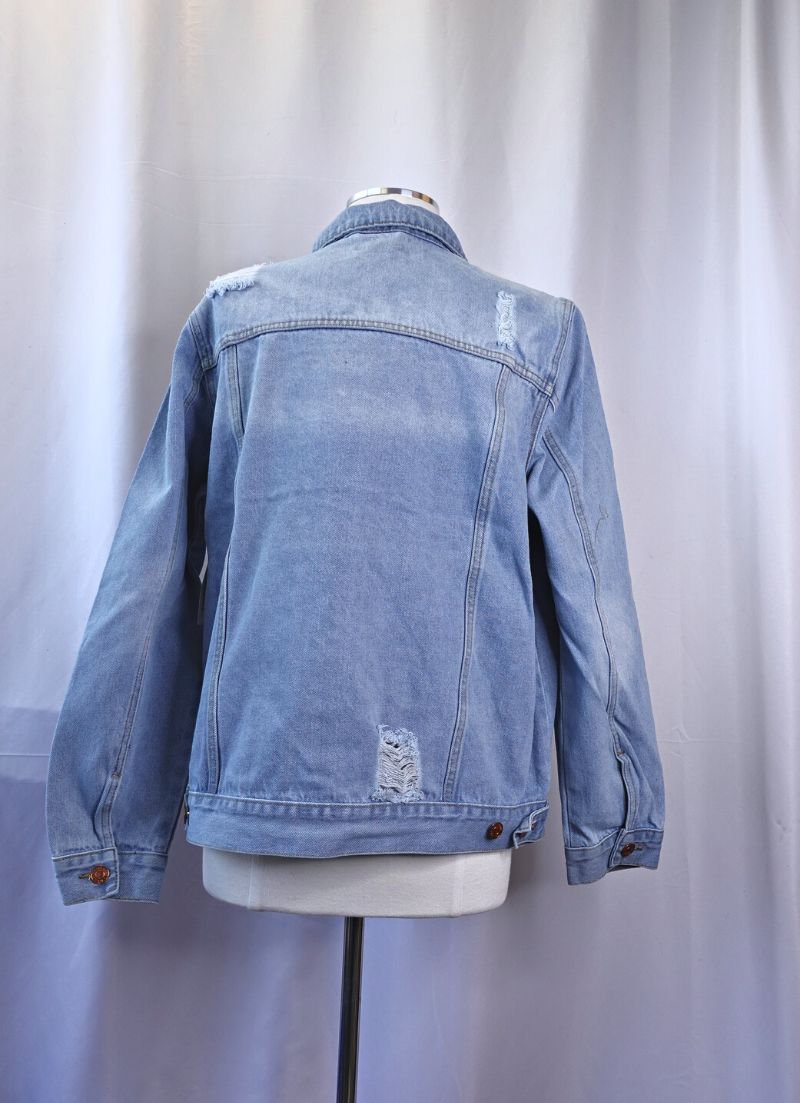 Oversized Distressed Denim