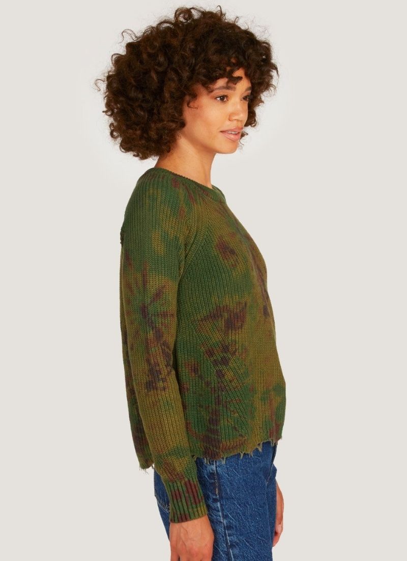 Cachemire d'automne - Tie Dye Scallop Edge Shaker Crew