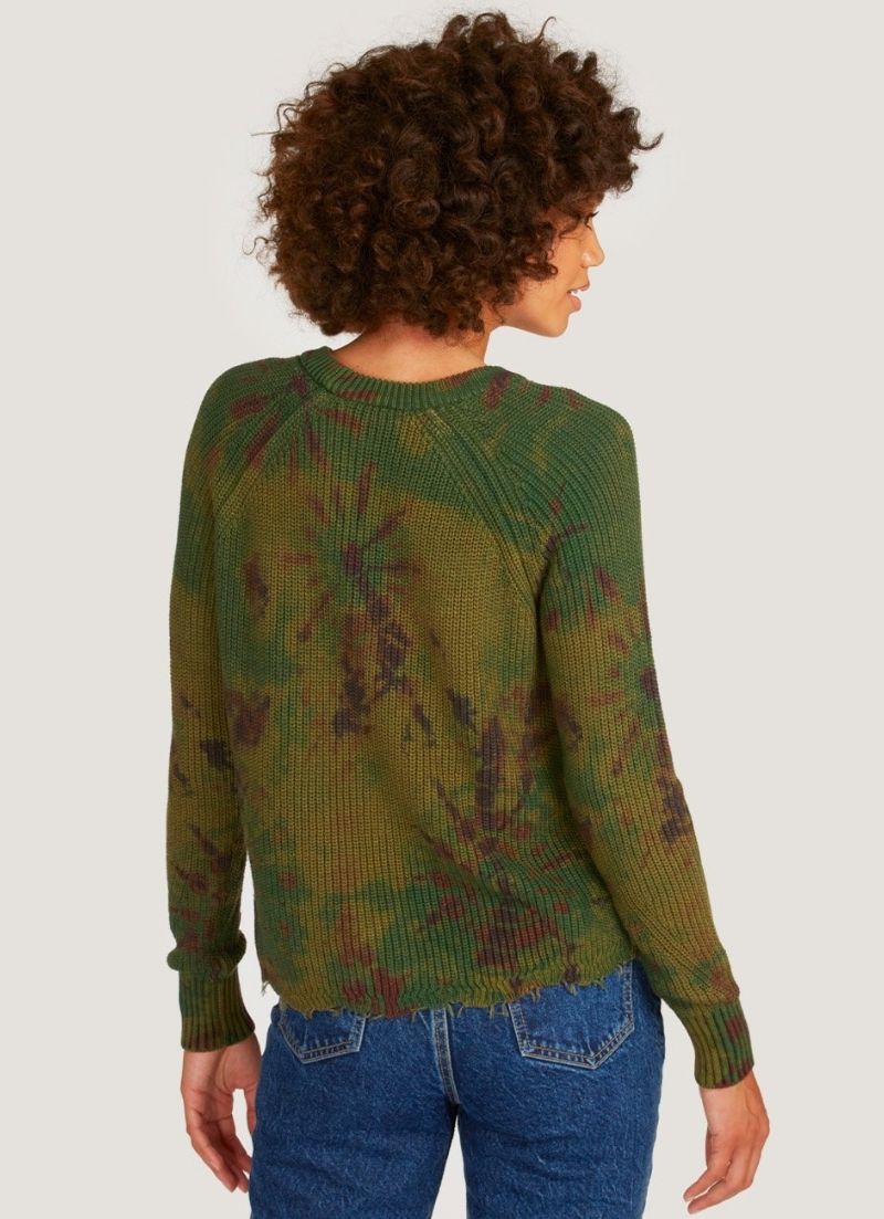 Cachemire d'automne - Tie Dye Scallop Edge Shaker Crew