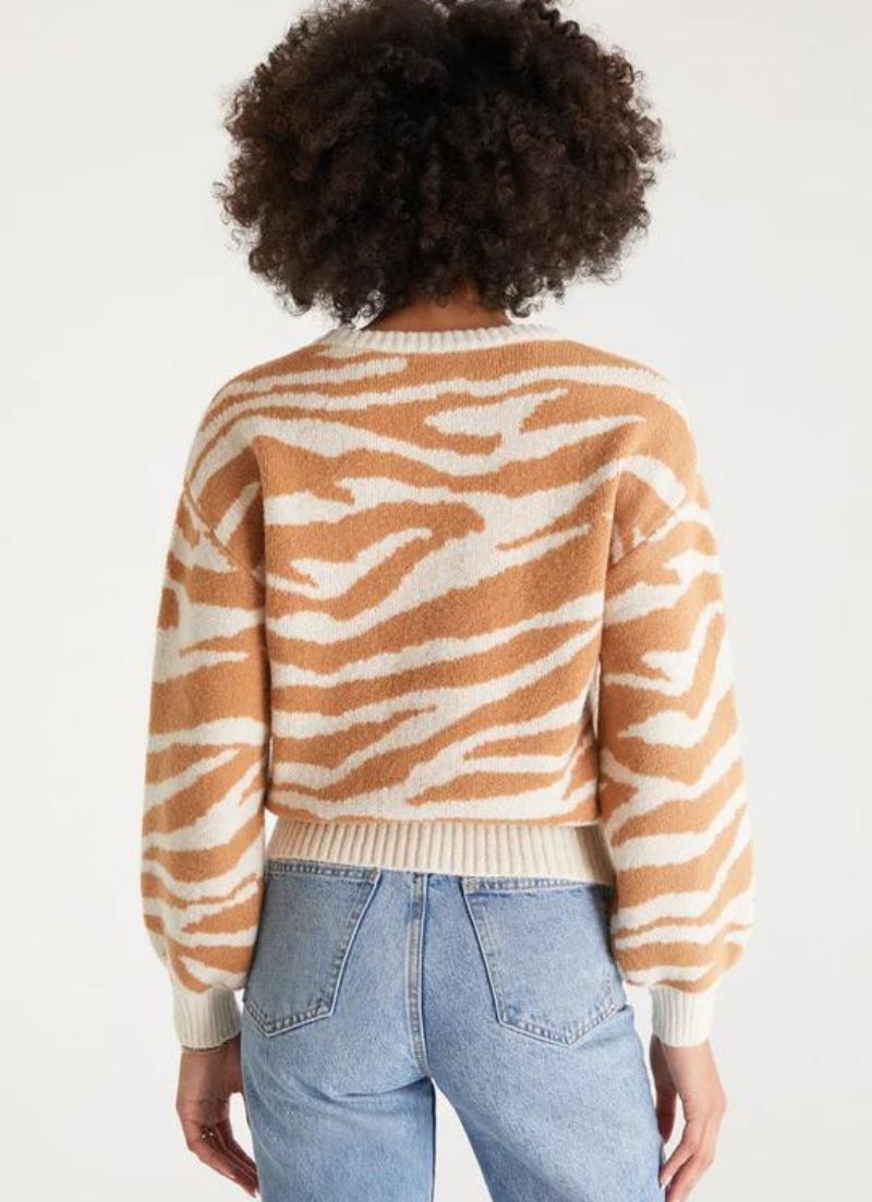 Pull à rayures nuageuses
