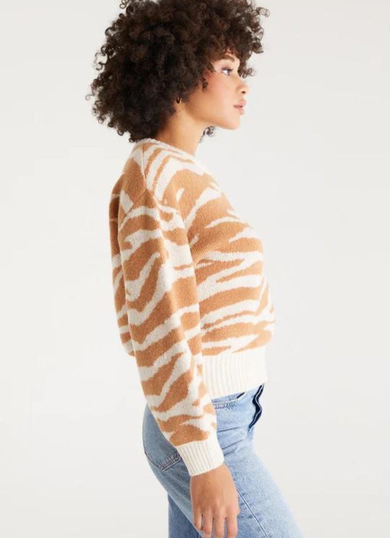 Pull à rayures nuageuses