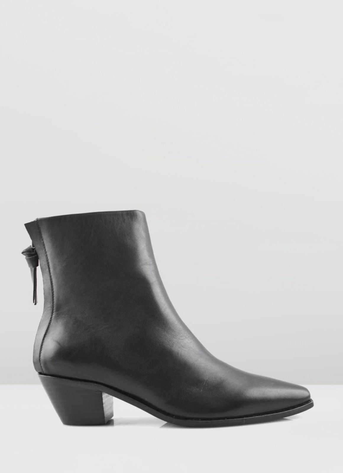 Sol Sana Black Leather Woodie Boot